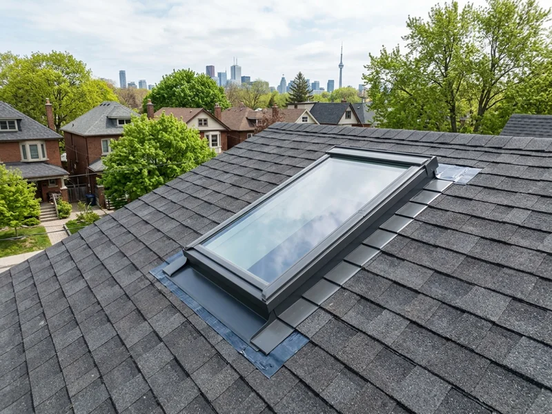 New flashing kit and ice and water shield around a replacement skylight