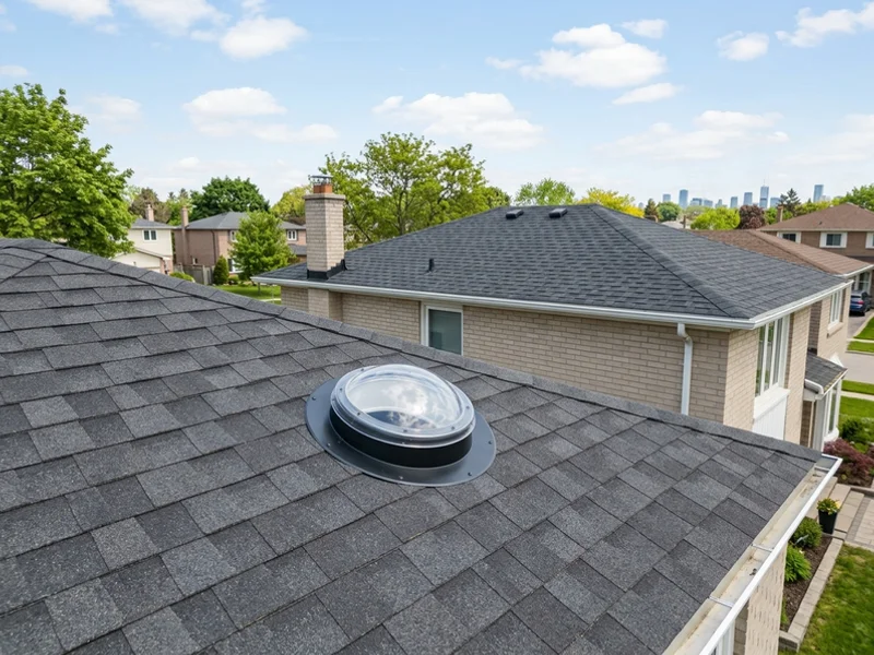Sun tunnel dome with flashing on a Cornell roof